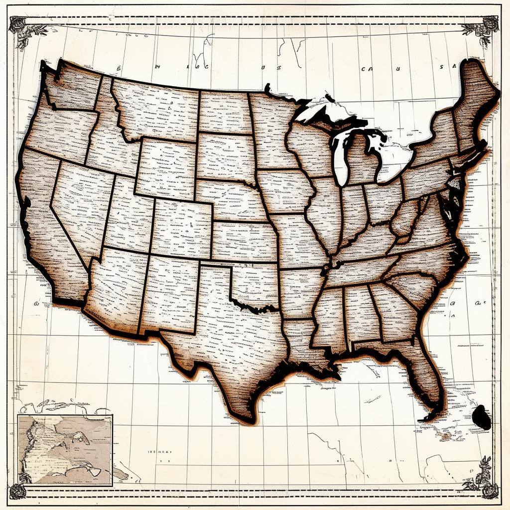 map of USA outline